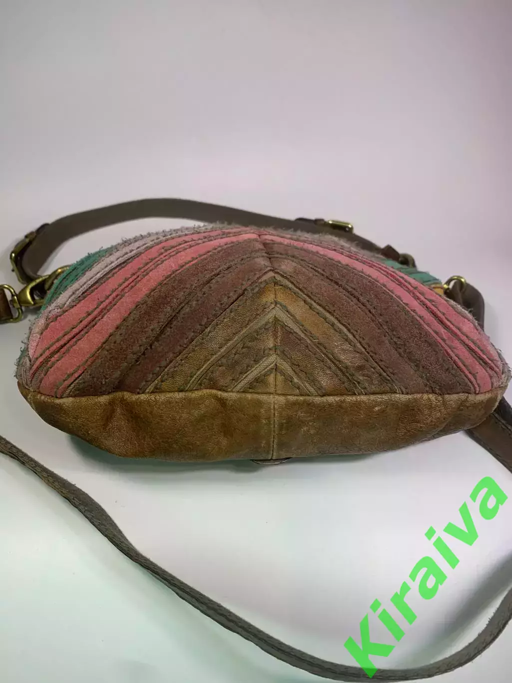 Сумка женская через плечо кожанная Fossil Vintage Chevron Multicolor Color Н2860 3