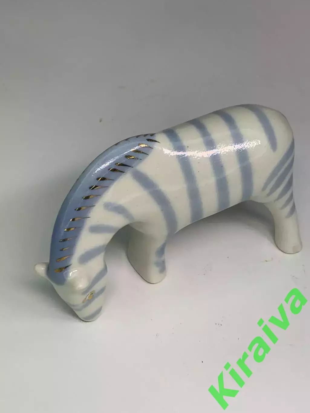 Статуэтка фарфоровая «Зебра» СССР винтаж ручная роспись позолота (Н2861) 1
