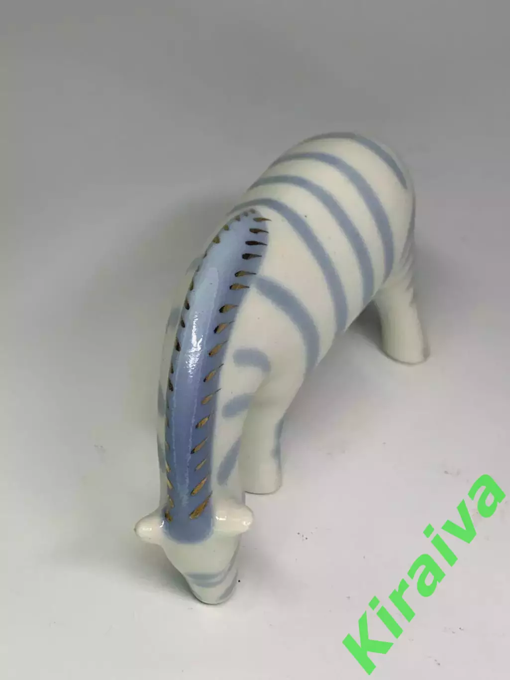 Статуэтка фарфоровая «Зебра» СССР винтаж ручная роспись позолота (Н2861) 2
