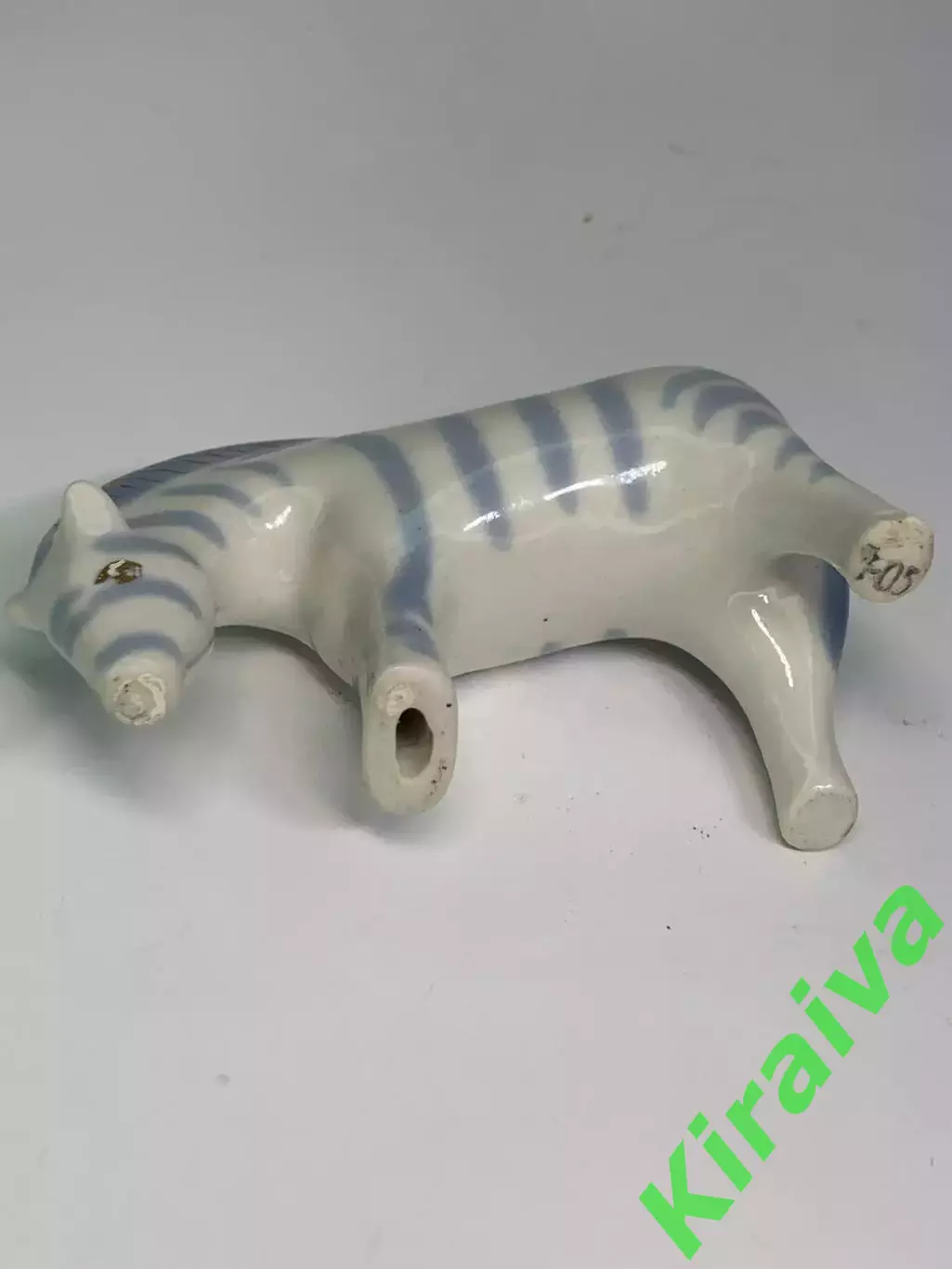 Статуэтка фарфоровая «Зебра» СССР винтаж ручная роспись позолота (Н2861) 6