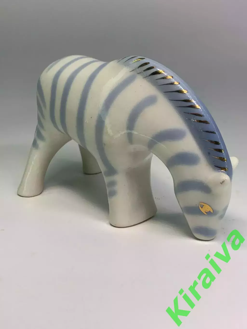 Статуэтка фарфоровая «Зебра» СССР винтаж ручная роспись позолота (Н2861) 7