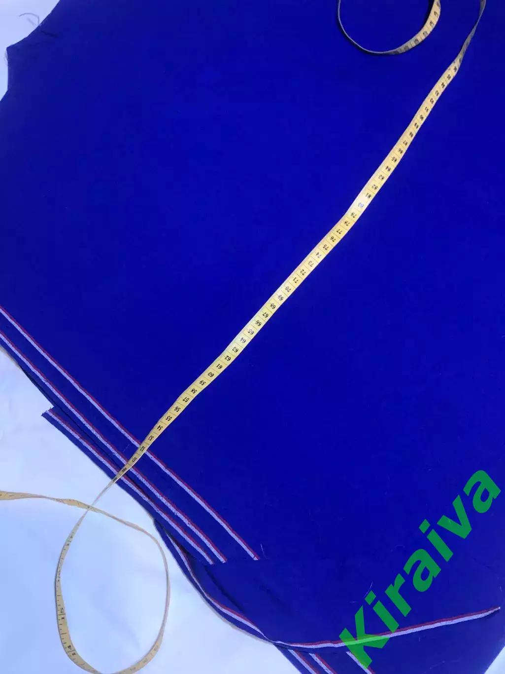 Отрез винтажной ткани 80-е костюмная/габардин145?240 см насыщенный синий Н2866