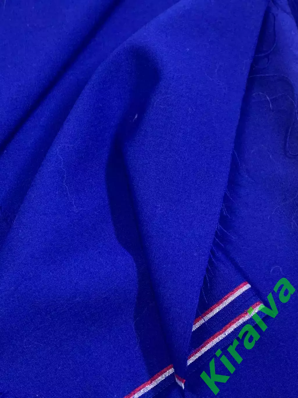 Отрез винтажной ткани 80-е костюмная/габардин145?240 см насыщенный синий Н2866 3