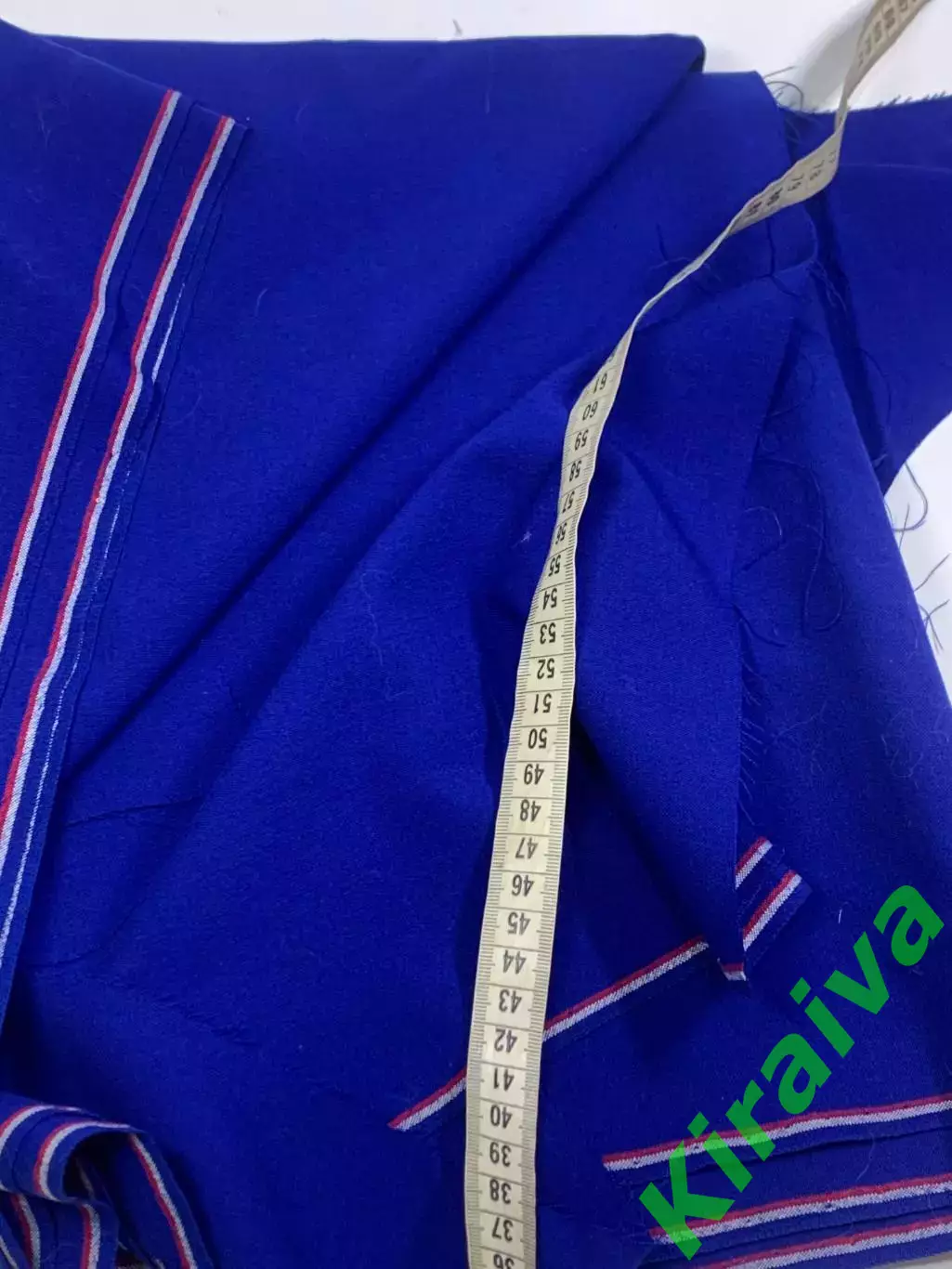 Отрез винтажной ткани 80-е костюмная/габардин145?240 см насыщенный синий Н2866 4