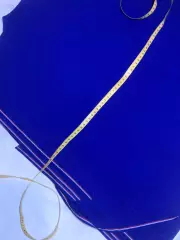 Отрез винтажной ткани 80-е костюмная/габардин145?240 см насыщенный синий Н2866