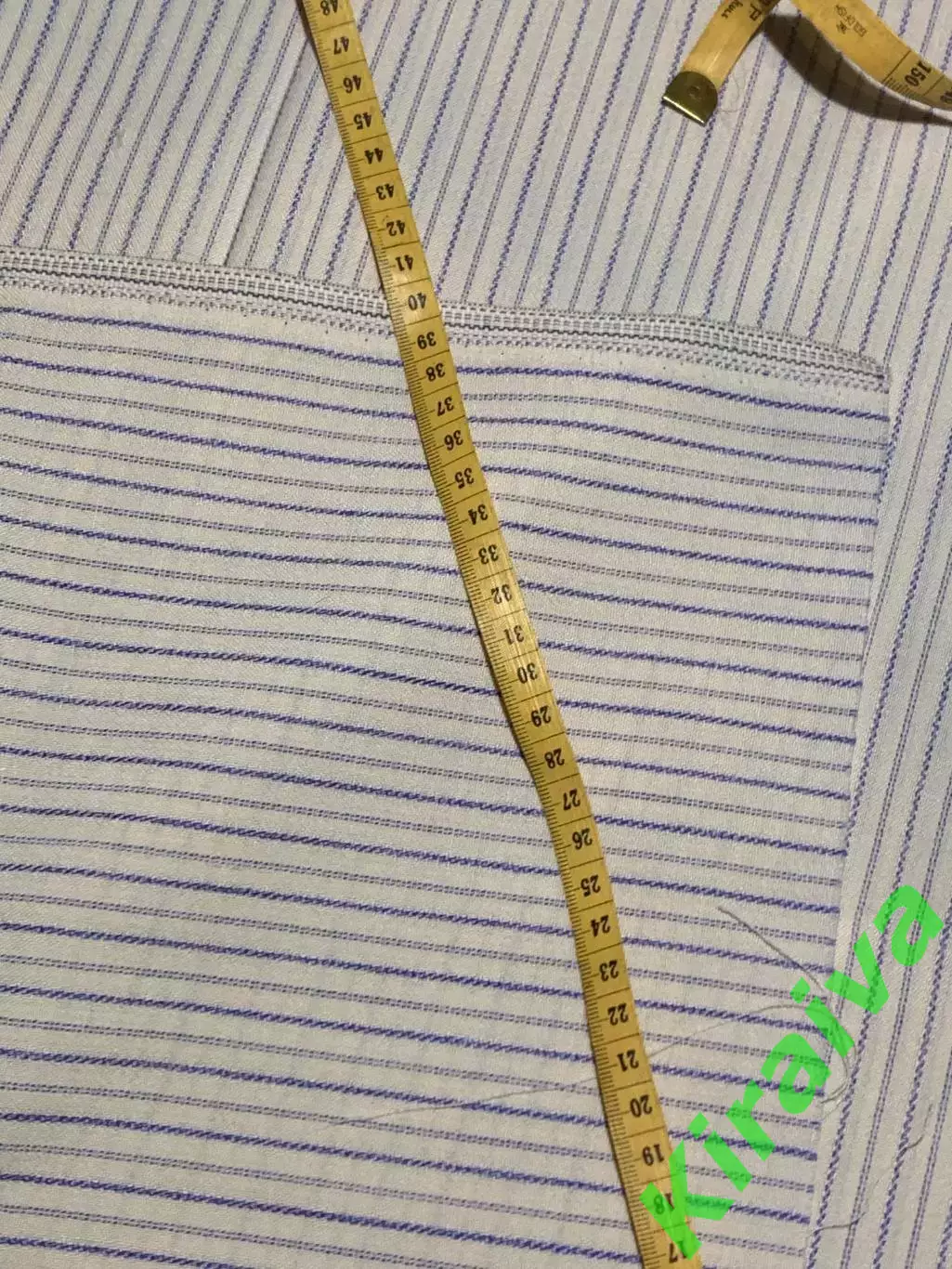 Отрез винтажной ткани хлопок 145?200 см в тонкую полоску синий на белом СС Н2867
