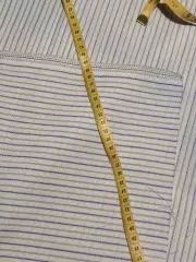 Отрез винтажной ткани хлопок 145?200 см в тонкую полоску синий на белом СС Н2867