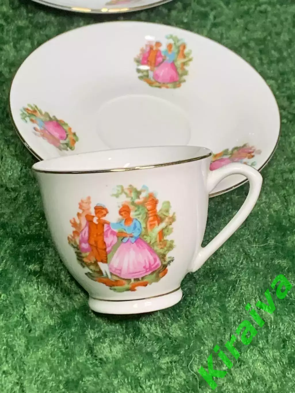 Чашка с блюдцем винтажная кофейная пара эспрессо фарфор старый Китай 1960е Н2872