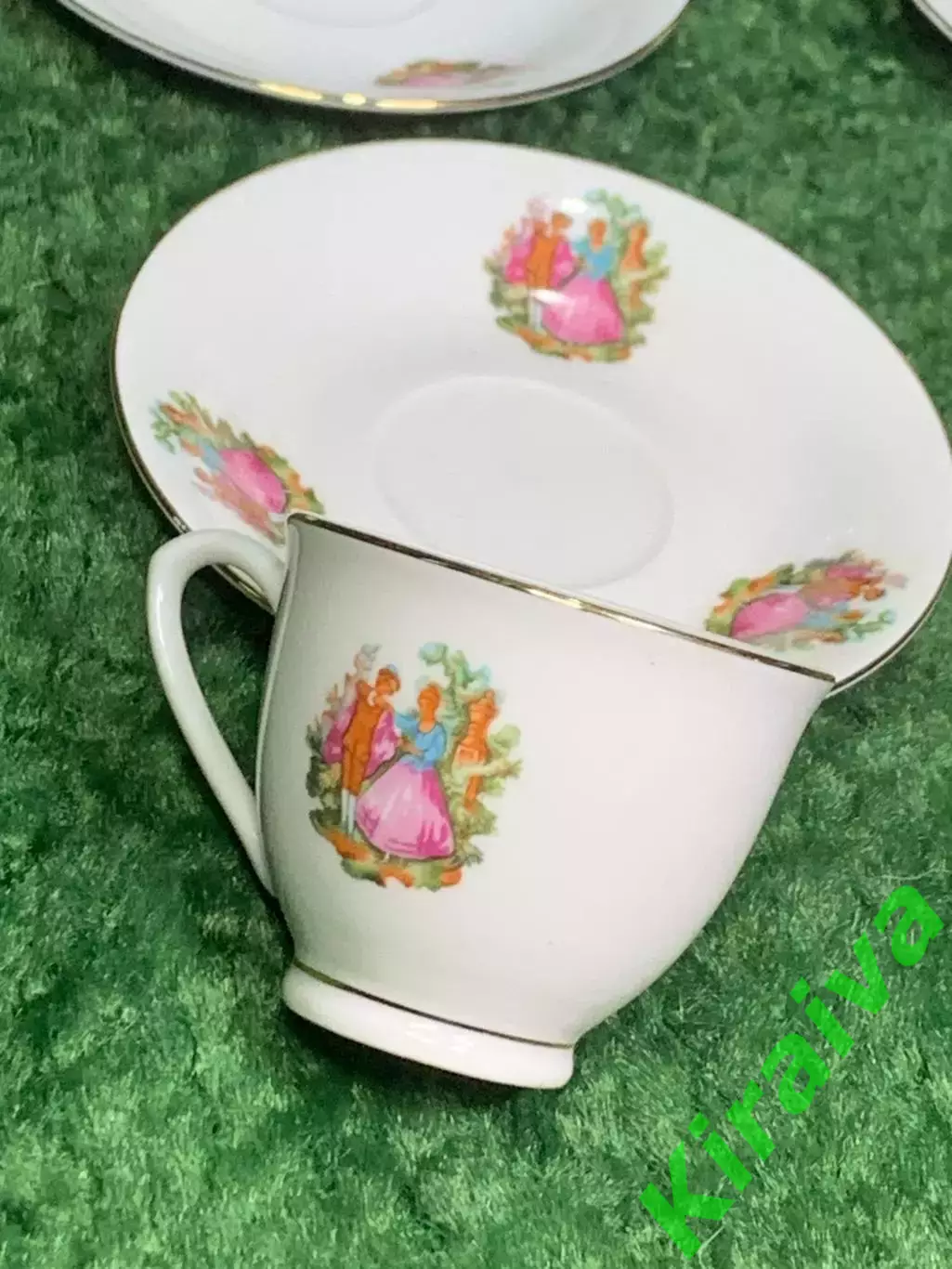 Чашка с блюдцем винтажная кофейная пара эспрессо фарфор старый Китай 1960е Н2872 1