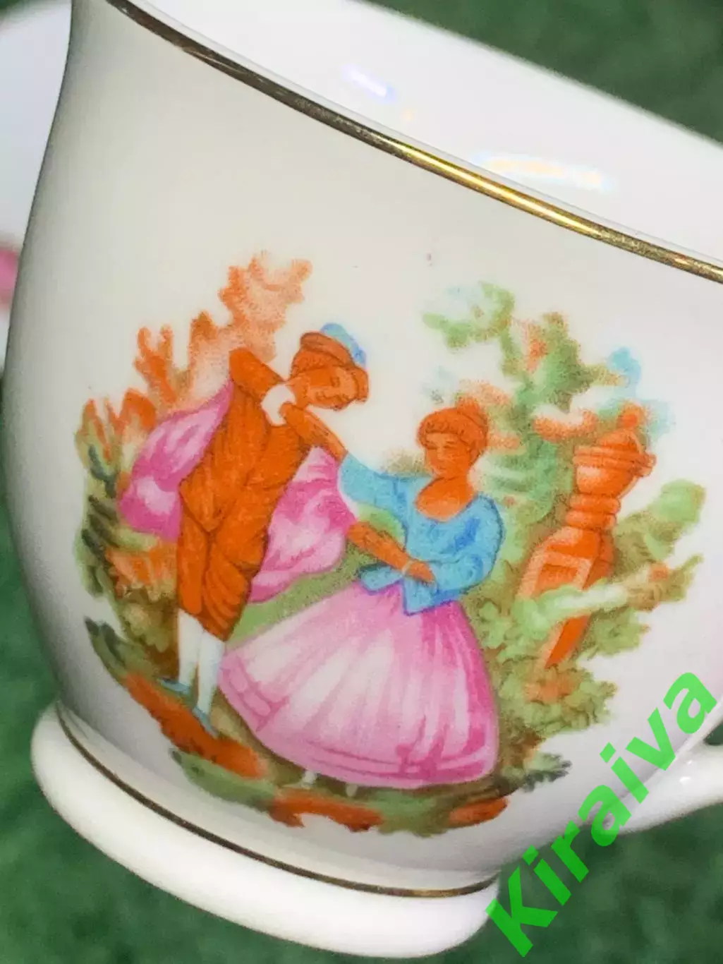 Чашка с блюдцем винтажная кофейная пара эспрессо фарфор старый Китай 1960е Н2872 4