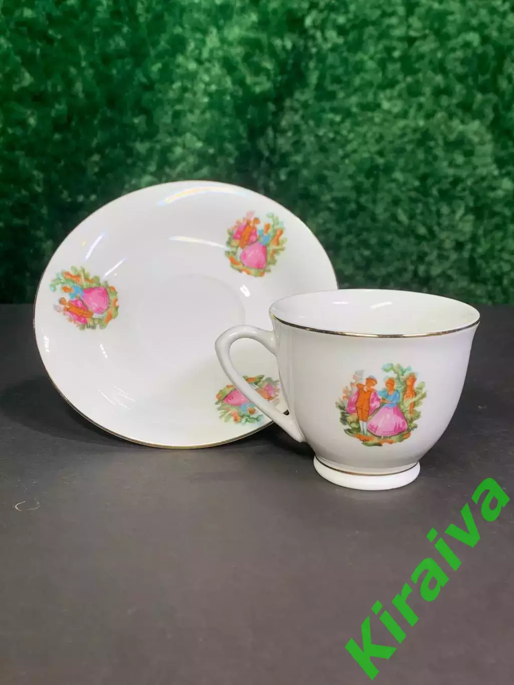 Чашка с блюдцем винтажная кофейная пара эспрессо фарфор старый Китай 1960е Н2872 6