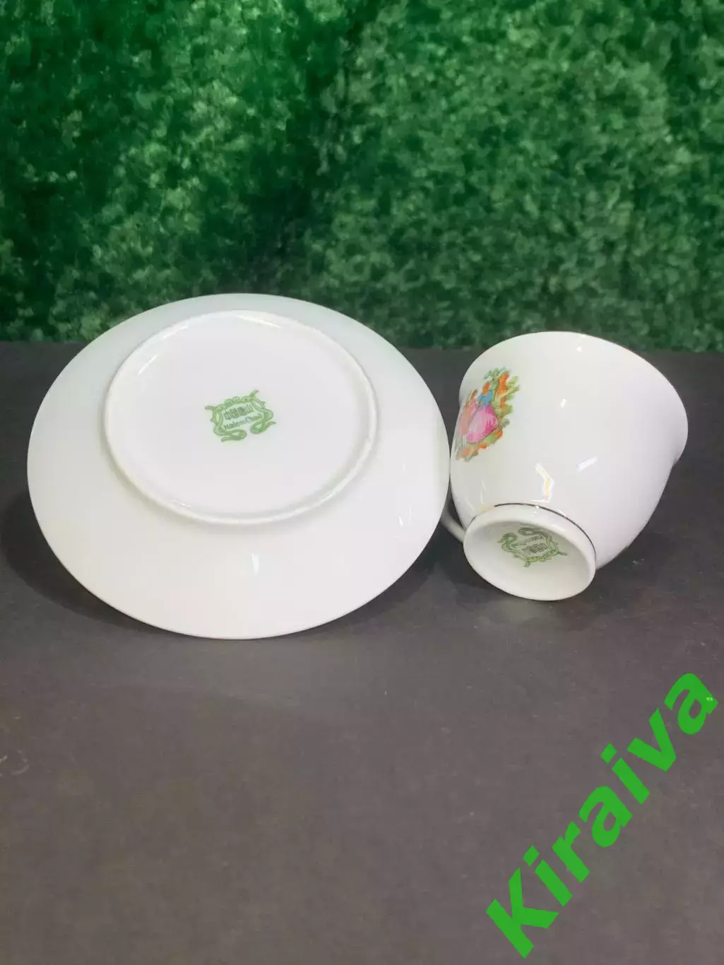 Чашка с блюдцем винтажная кофейная пара эспрессо фарфор старый Китай 1960е Н2872 7