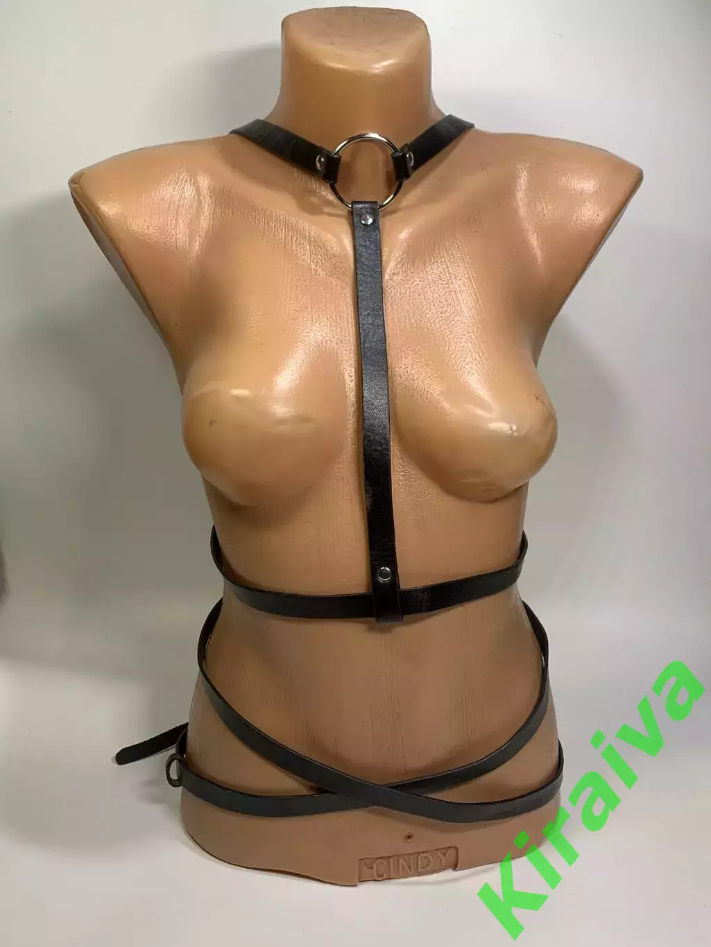 Ремень-портупея унисекс черный регулируемый кожзам декоративный аксессуар (Н2873 1