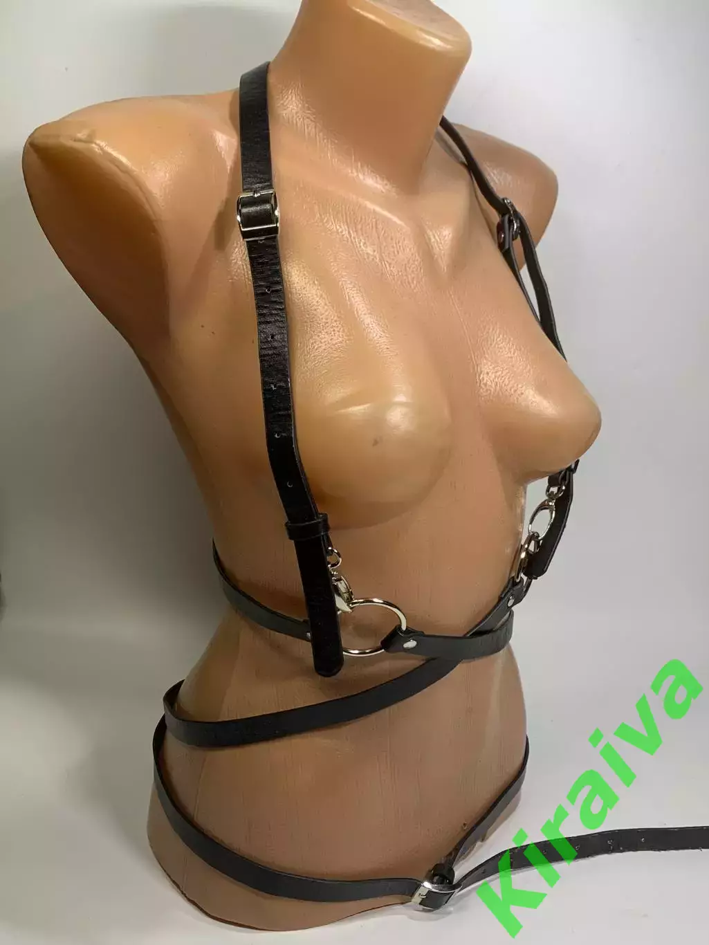 Ремень-портупея унисекс черный регулируемый кожзам декоративный аксессуар (Н2873 2