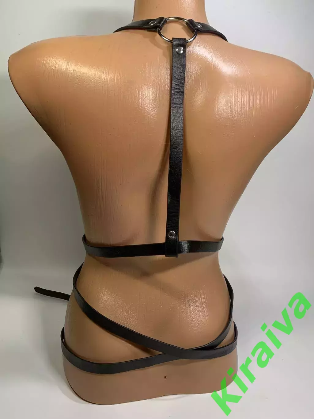 Ремень-портупея унисекс черный регулируемый кожзам декоративный аксессуар (Н2873 4