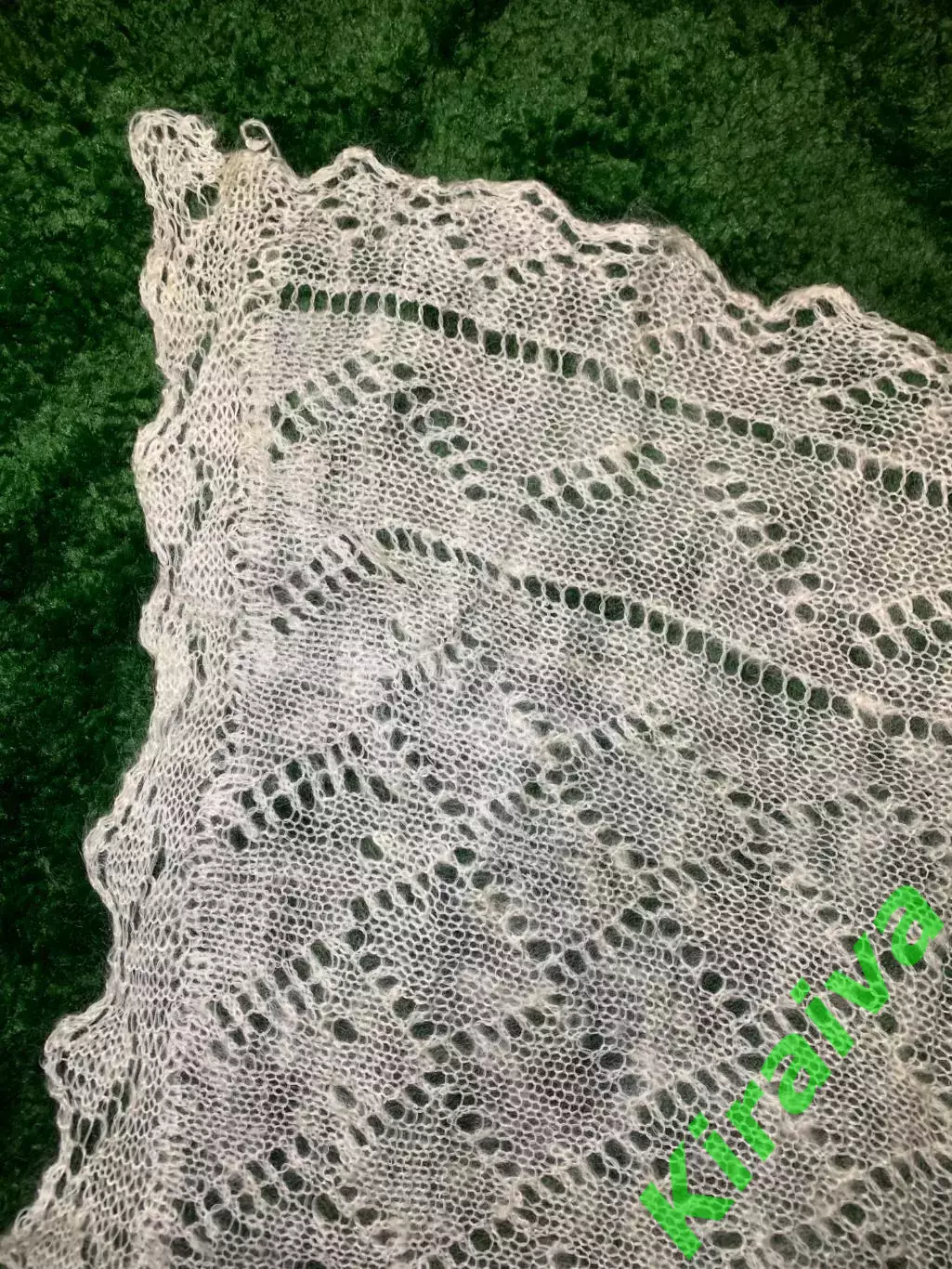 Платок пуховый паутинка женский винтаж кремовый молочный ажурный оренбургс Н4953 5
