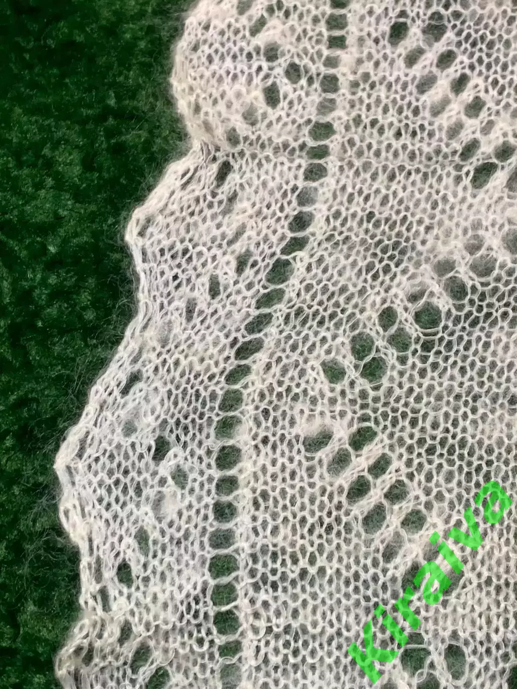 Платок пуховый паутинка женский винтаж кремовый молочный ажурный оренбургс Н4953 7