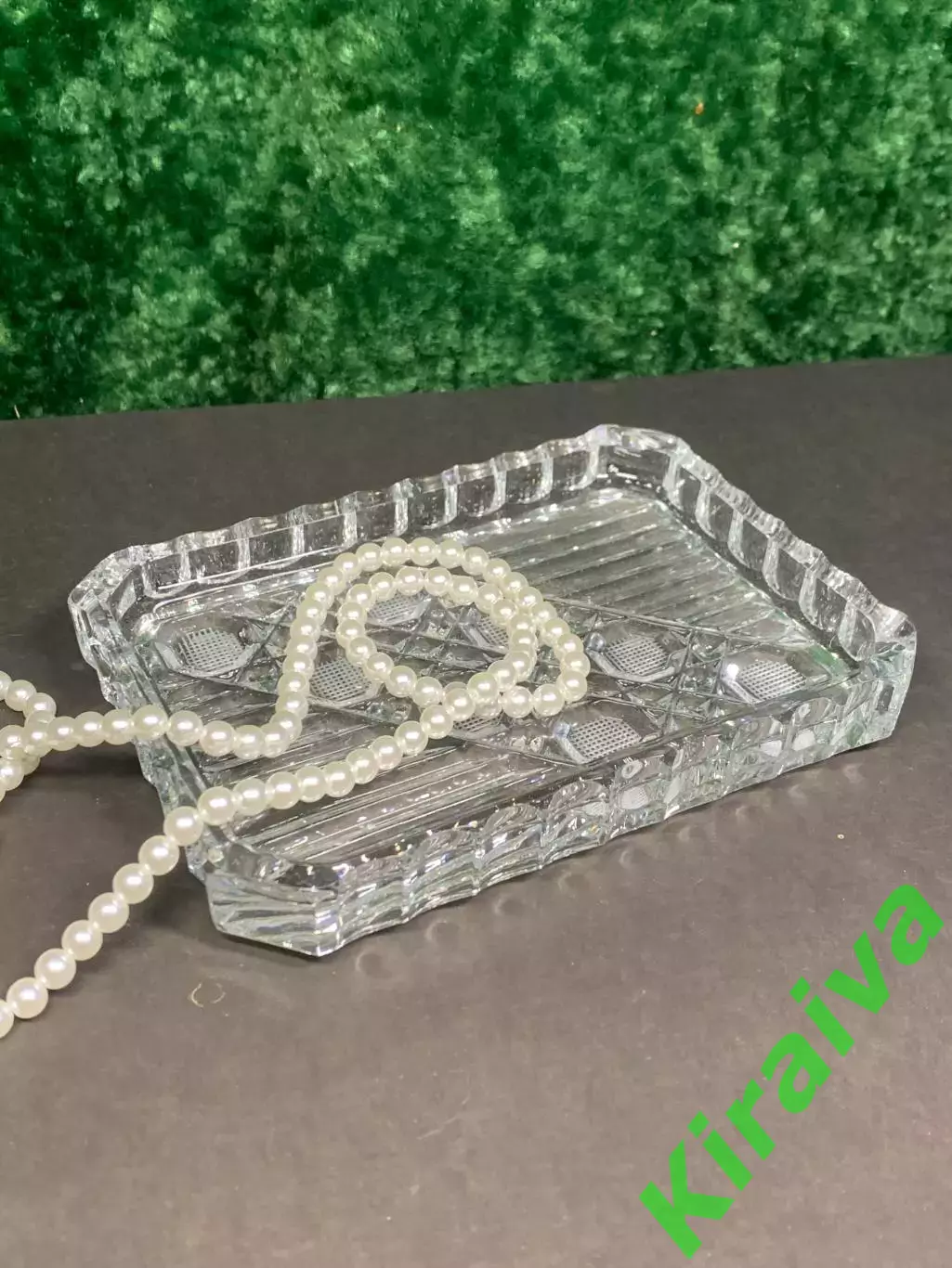 Блюдо хрустальное квадратно винтаж СССР салатник конфетница геометрический Н2874