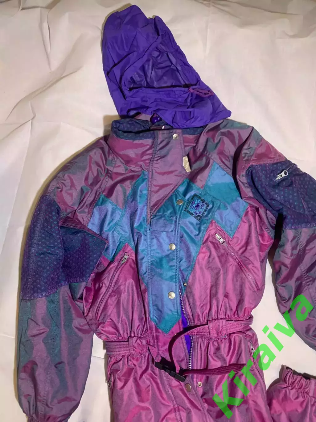 Комбинезон горнолыжный женский винтажный фиолетовый Brid’n’Tech ретро Н2882 2