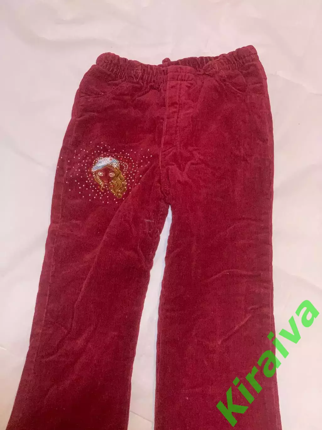 Брюки вельветовые утепленные на 7–9 лет детские для девочки на резинке Н2886