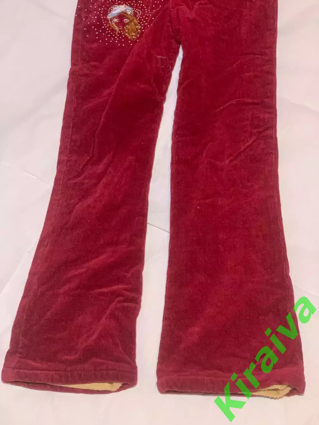 Брюки вельветовые утепленные на 7–9 лет детские для девочки на резинке Н2886 2