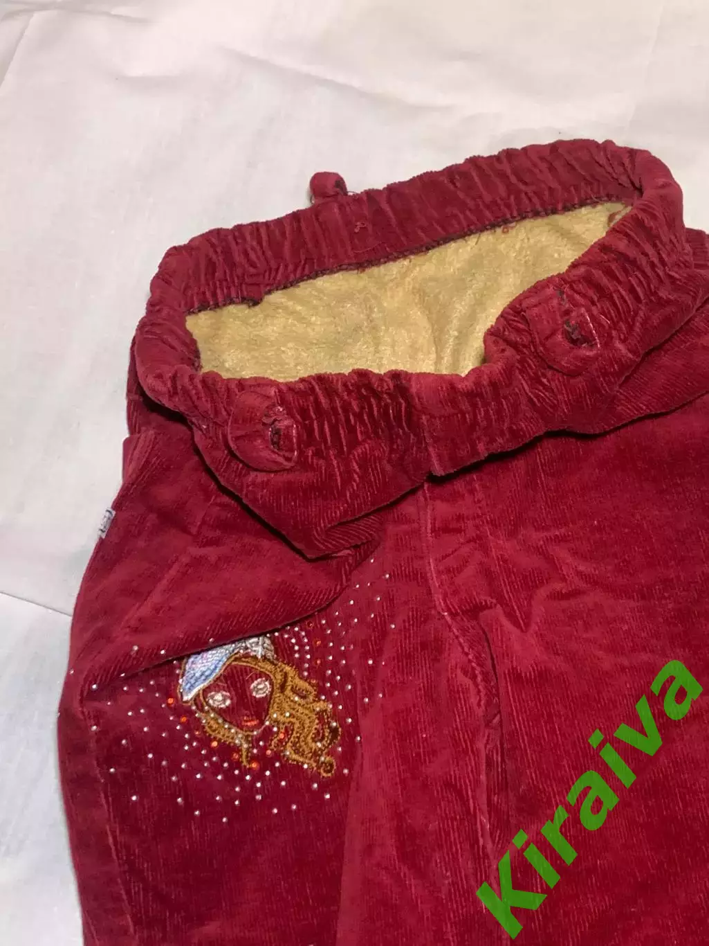 Брюки вельветовые утепленные на 7–9 лет детские для девочки на резинке Н2886 7