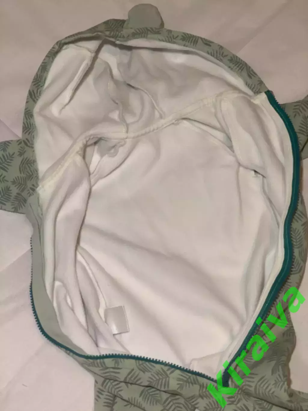 Комбинезон детский дизайнерский с ушками «Листочки» теплый футер с меховой Н2887 6