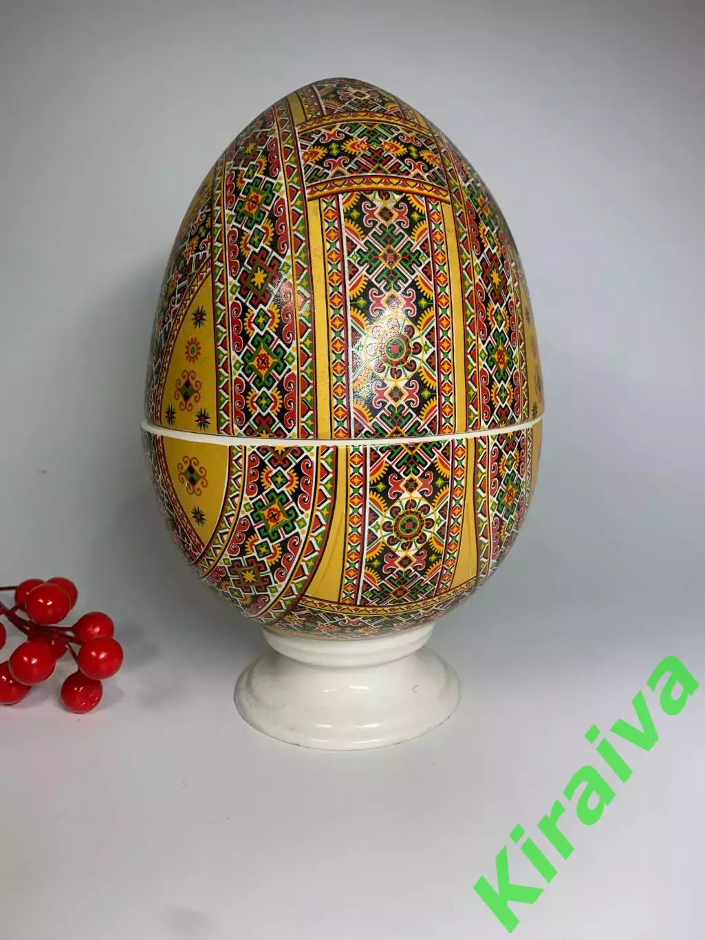 Штоф фарфоровый «Пасхальное яйцо» 1 л Славянск СКК винтаж декор сосуд Н2889 1