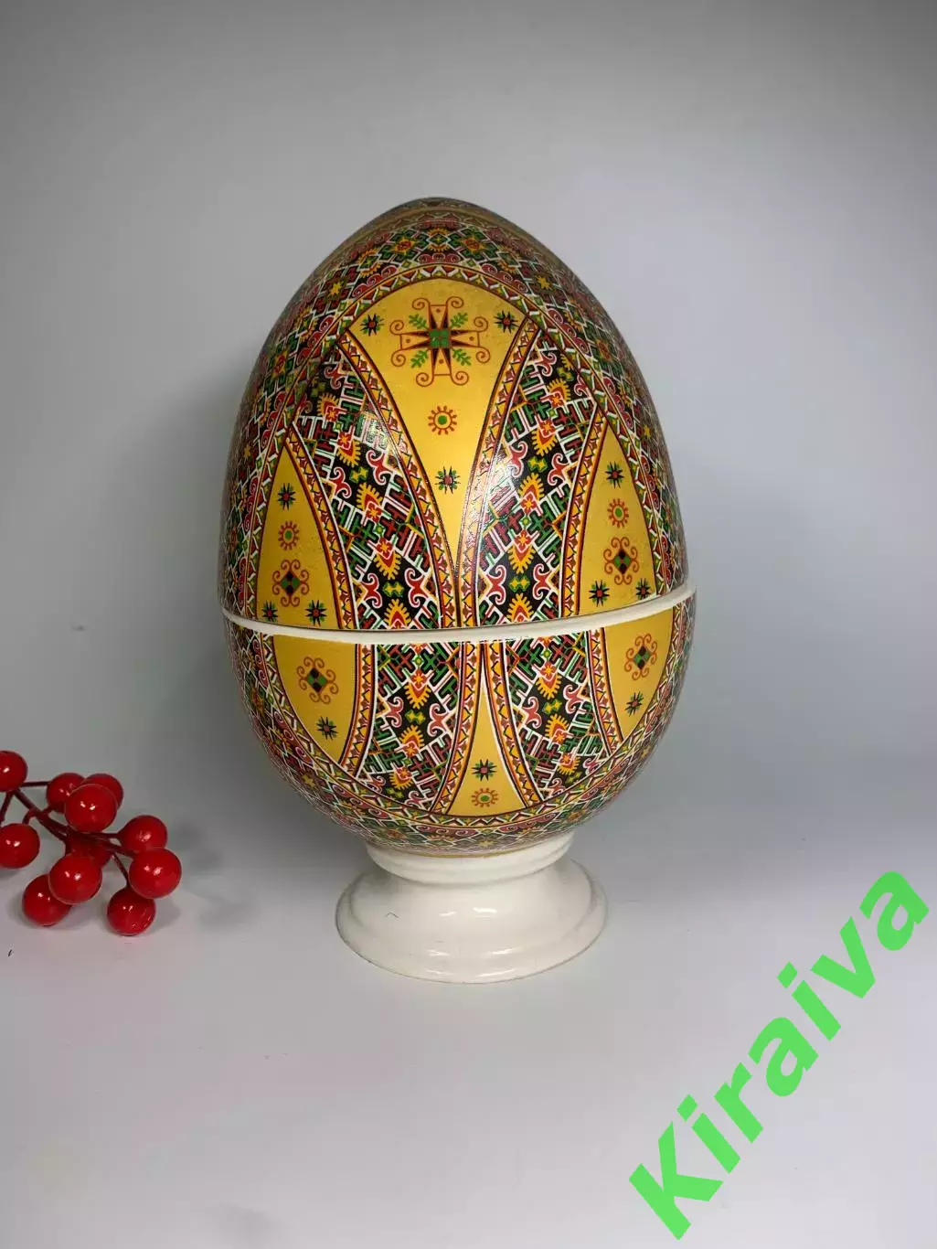 Штоф фарфоровый «Пасхальное яйцо» 1 л Славянск СКК винтаж декор сосуд Н2889 2