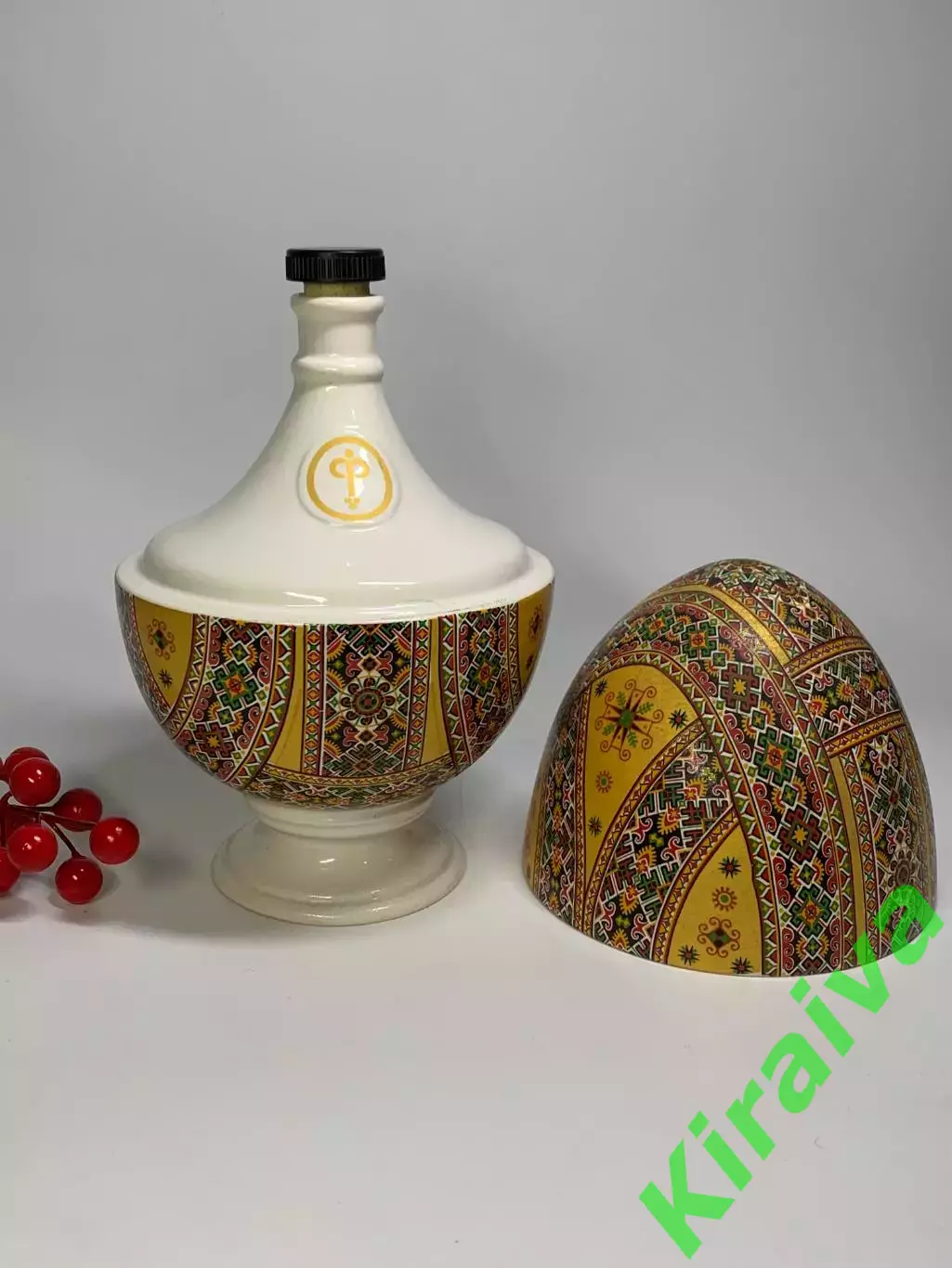Штоф фарфоровый «Пасхальное яйцо» 1 л Славянск СКК винтаж декор сосуд Н2889 3