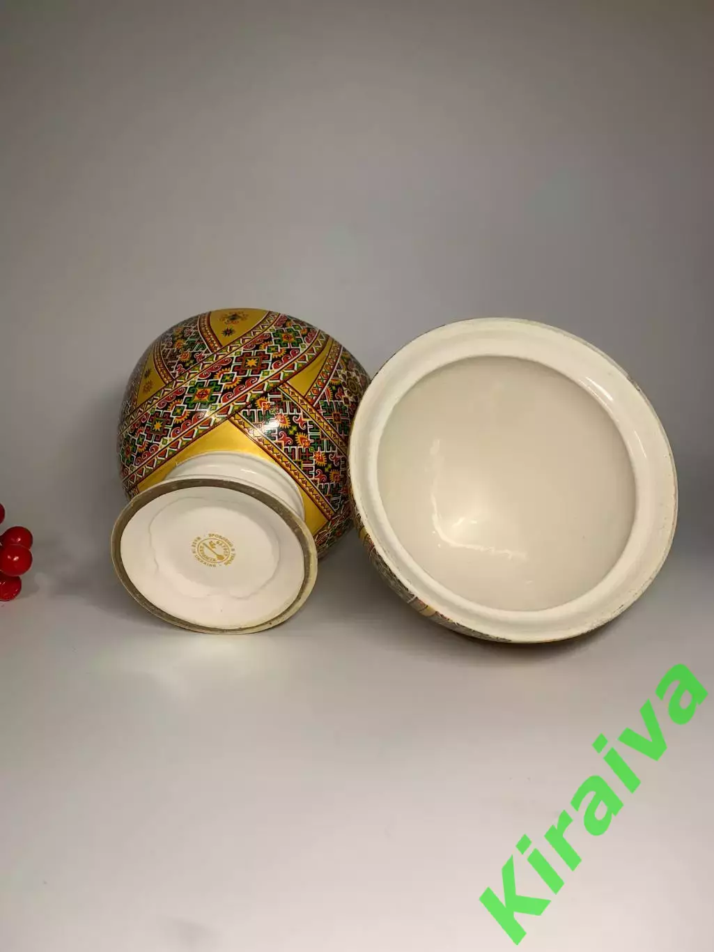 Штоф фарфоровый «Пасхальное яйцо» 1 л Славянск СКК винтаж декор сосуд Н2889 6