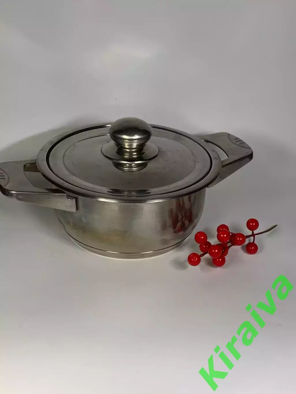 Кастрюля 2 л из нержавеющей стали Aurora с крышкой и двойным дном (Н2891)