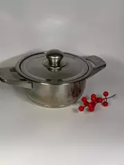 Кастрюля 2 л из нержавеющей стали Aurora с крышкой и двойным дном (Н2891)