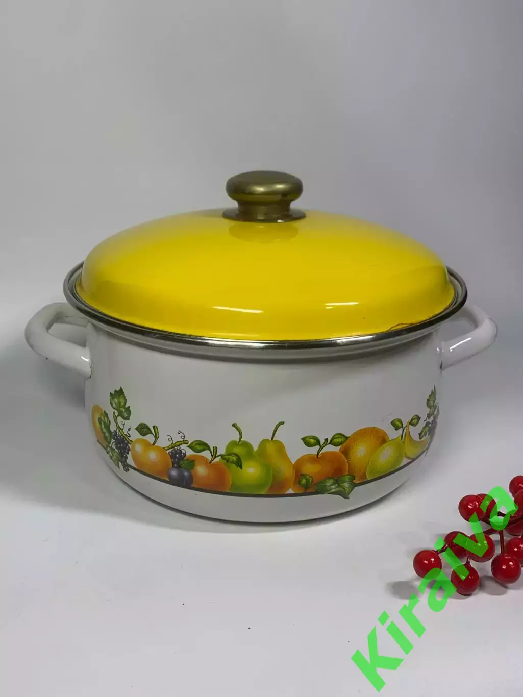 Кастрюля 5 л эмалированная с крышкой классическая кухонная посуда большая (Н2892