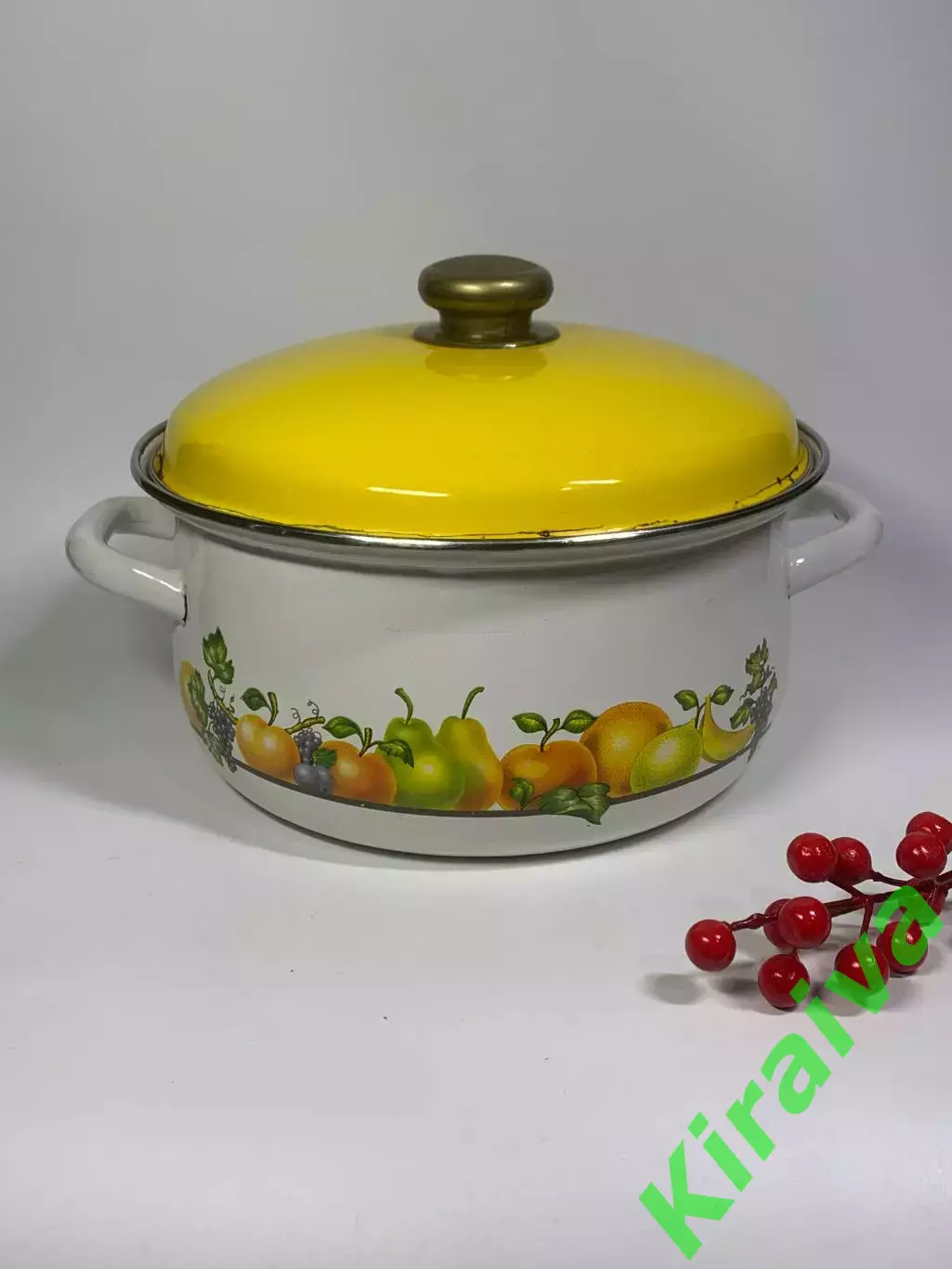 Кастрюля 5 л эмалированная с крышкой классическая кухонная посуда большая (Н2892 1