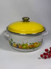 Кастрюля 5 л эмалированная с крышкой классическая кухонная посуда большая (Н2892