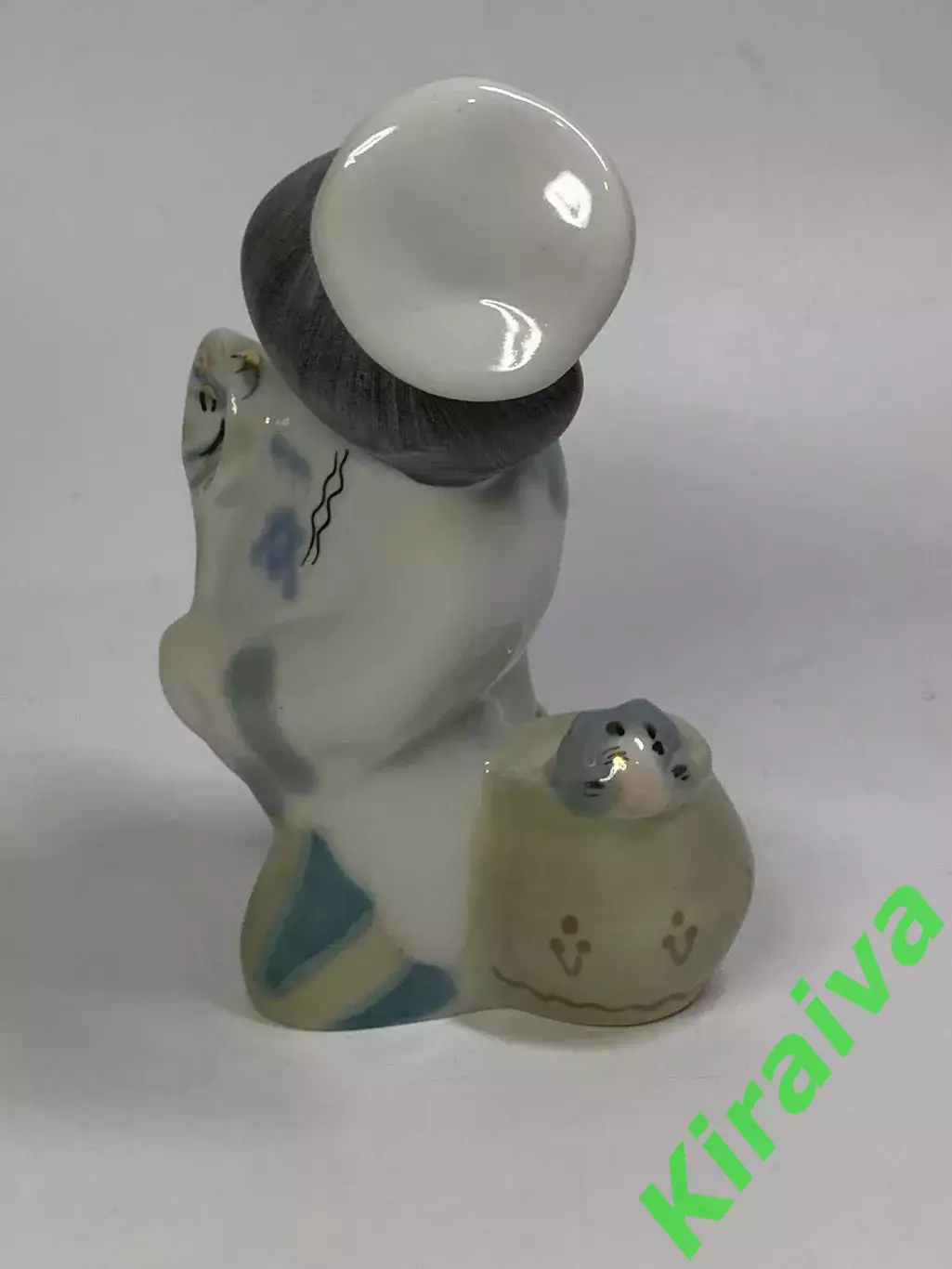 Статуэтка винтажная «Клоун-повар с котом» фарфоровая СССР ручная роспись Н2845,1 3