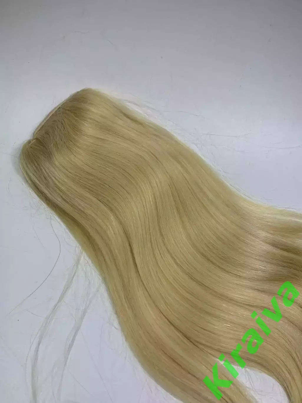 Шиньон накладной хвост на ленте 60 см блонд густой прямой (Н2896) 4