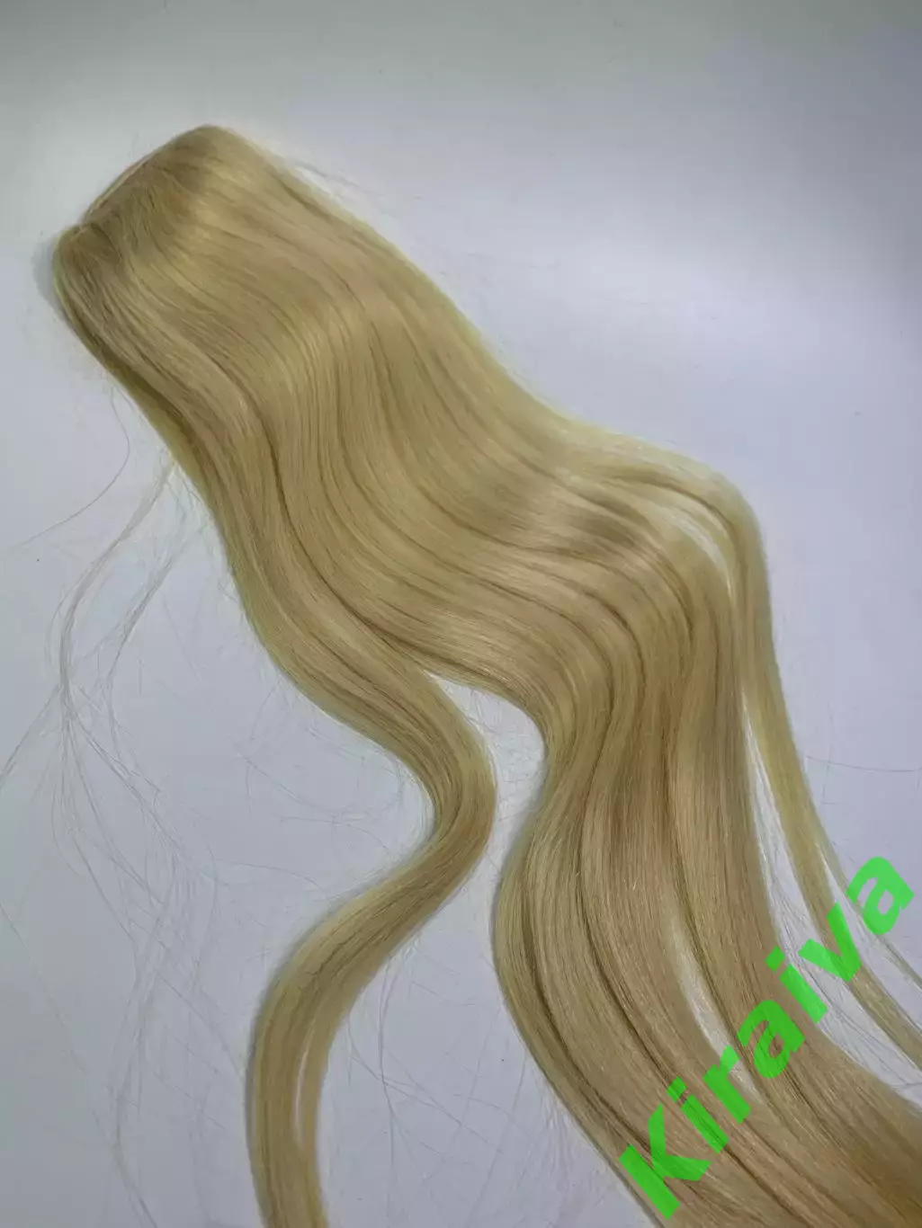 Шиньон накладной хвост на ленте 60 см блонд густой прямой (Н2896) 5