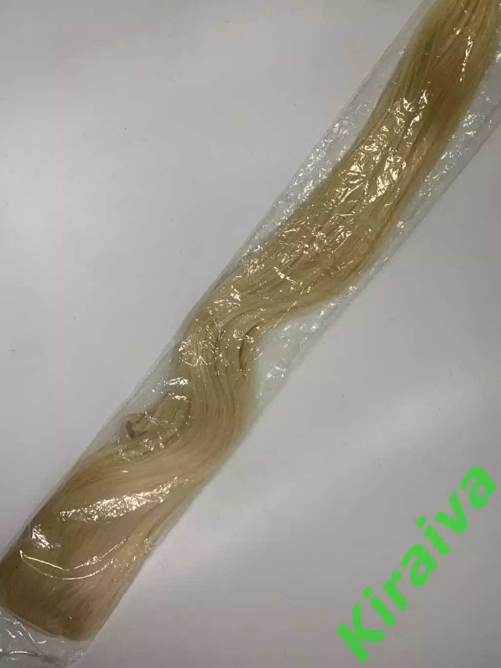 Шиньон накладной хвост на ленте 60 см блонд густой прямой (Н2896) 6