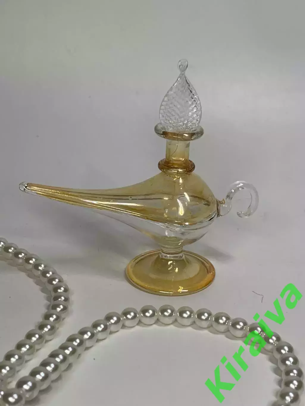 Флакон для духов «Лампа Аладдина» стеклянный ручная работа винтаж декорати Н2899