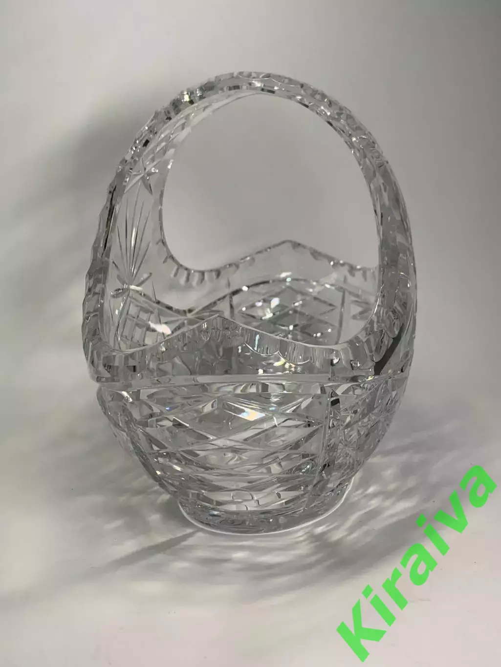 Корзинка хрустальная с ручкой конфетница винтаж «kristallikori» 20?13 см (Н2912) 3