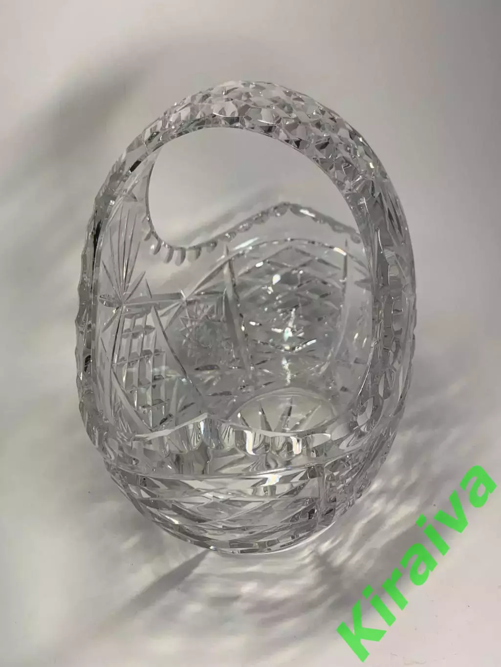 Корзинка хрустальная с ручкой конфетница винтаж «kristallikori» 20?13 см (Н2912) 4