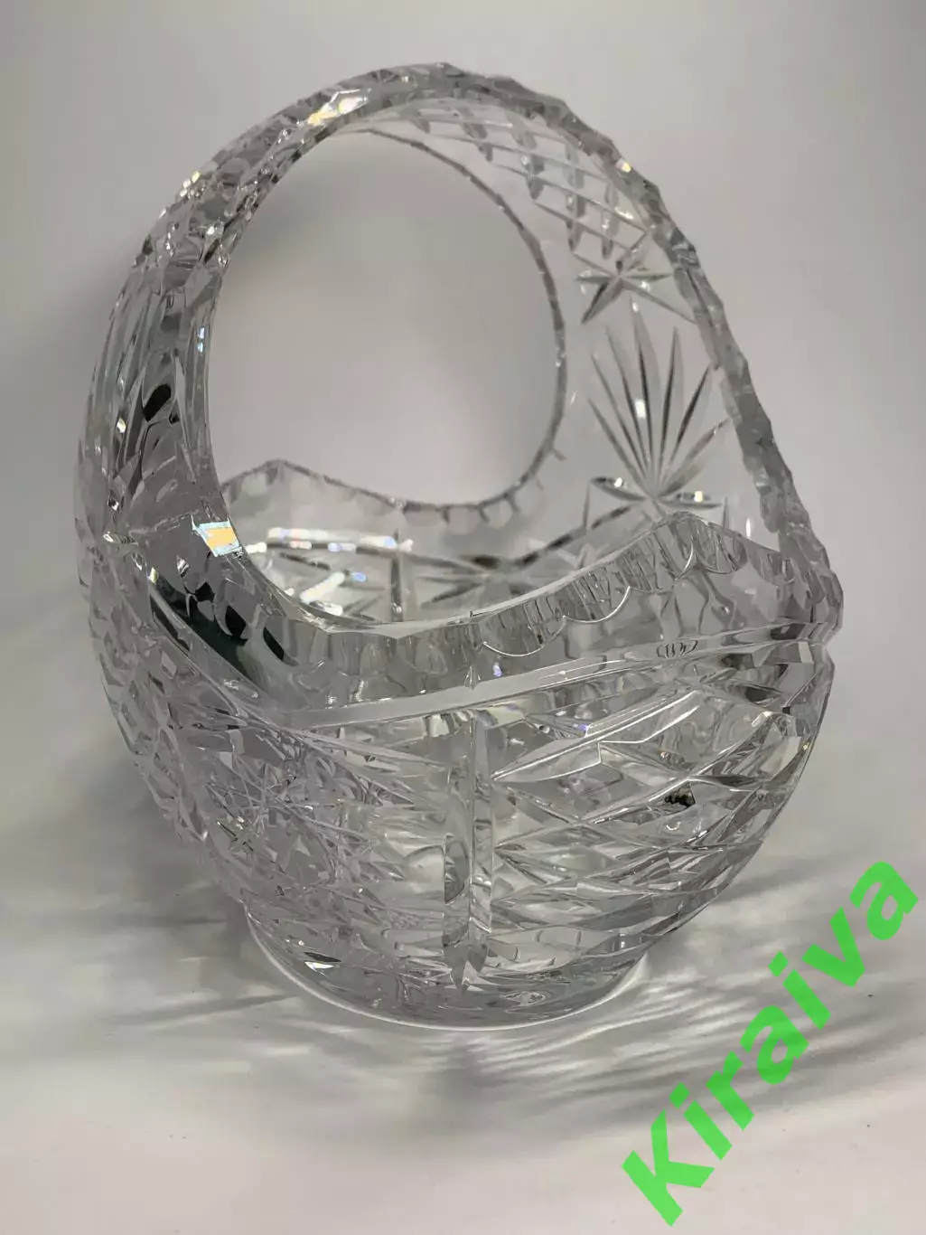 Корзинка хрустальная с ручкой конфетница винтаж «kristallikori» 20?13 см (Н2912) 5