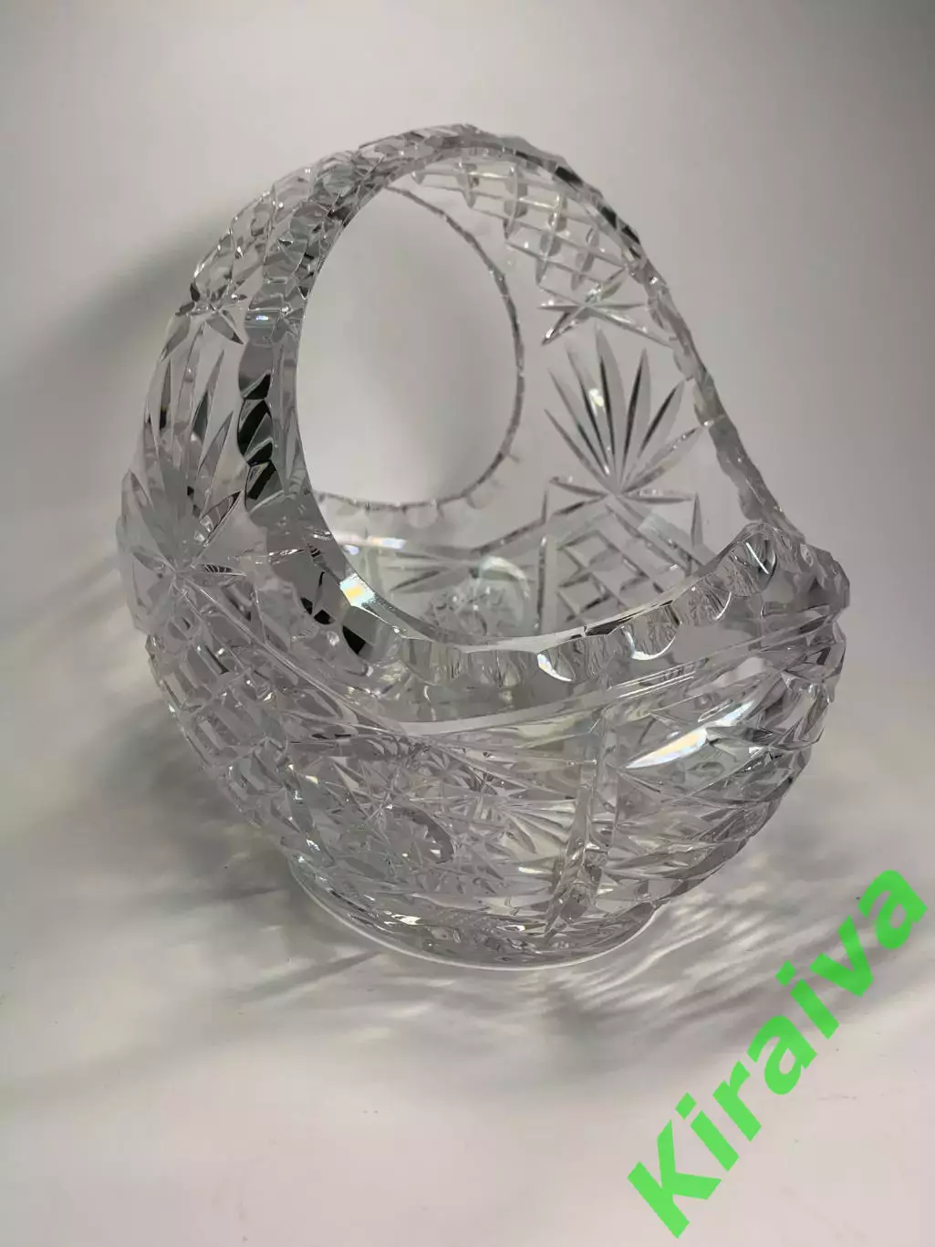 Корзинка хрустальная с ручкой конфетница винтаж «kristallikori» 20?13 см (Н2912) 6