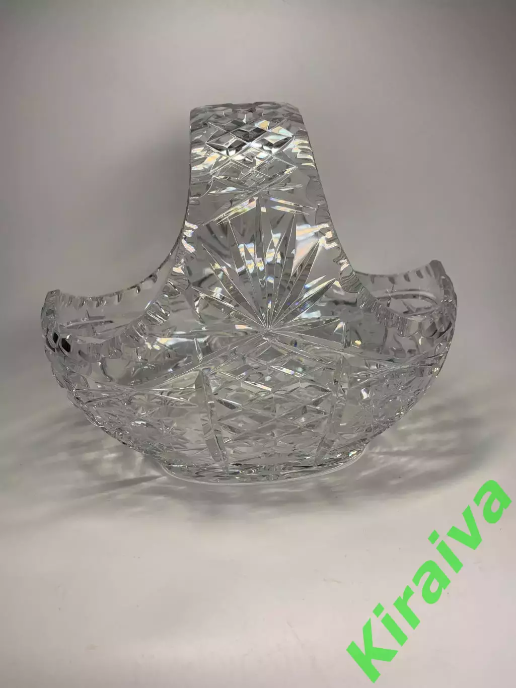 Корзинка хрустальная с ручкой конфетница винтаж «kristallikori» 20?13 см (Н2912) 7