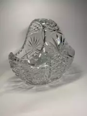 Корзинка хрустальная с ручкой конфетница винтаж «kristallikori» 20?13 см (Н2912)