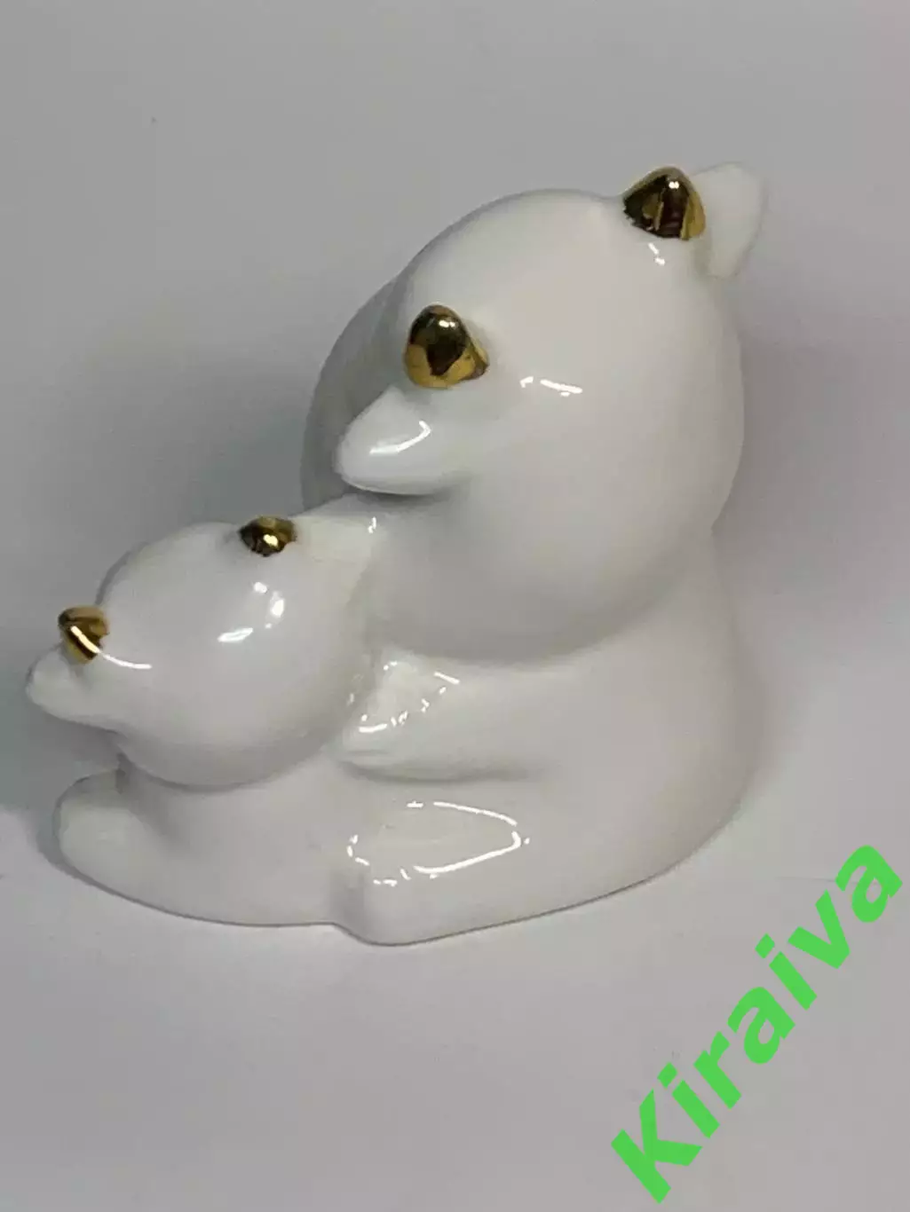 Статуэтка фарфоровая Бычок с сыном корова с телёнком белый фарфор золото Н2916,1 4