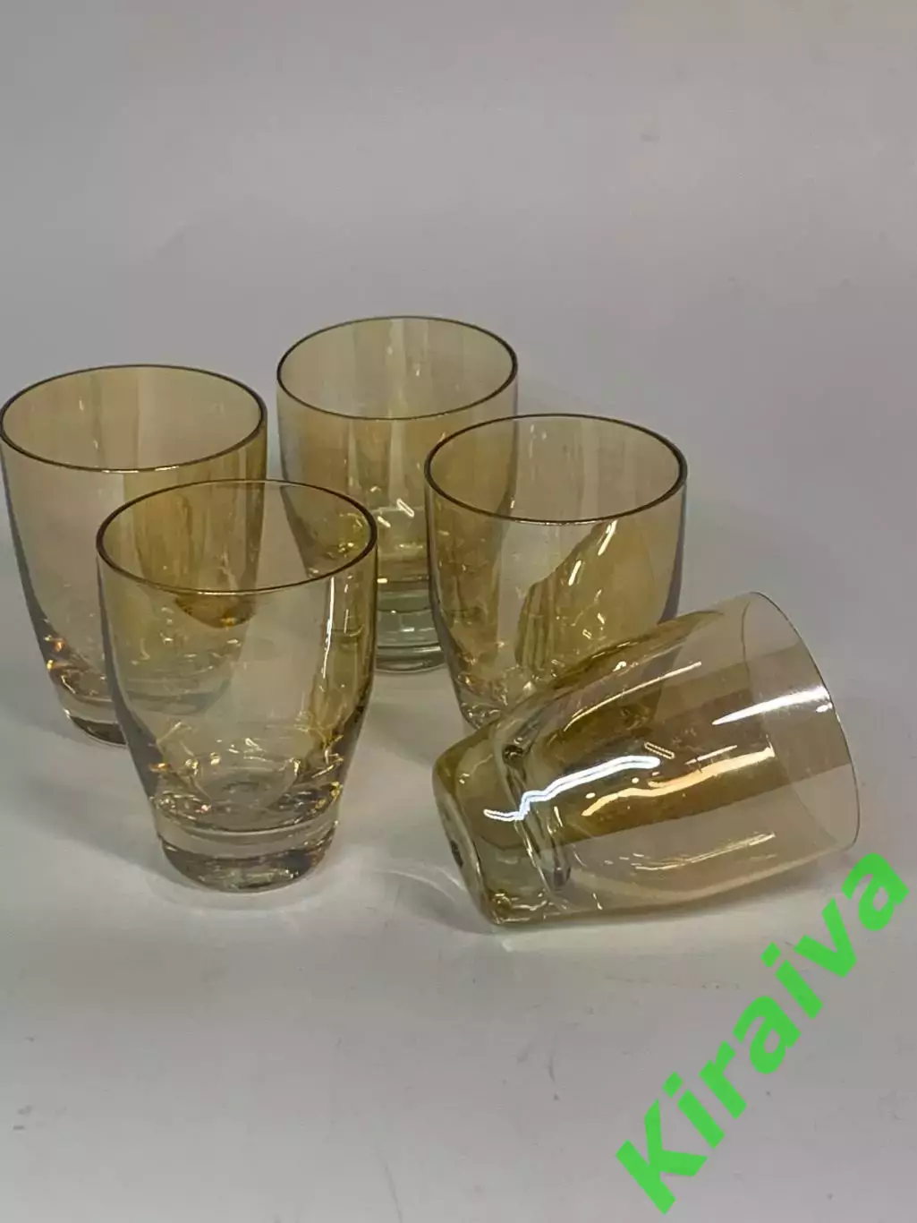 Набор винтажных стопок5 шт шот янтарное стекло Honey Gold Чехословакия 1 Н2919 3
