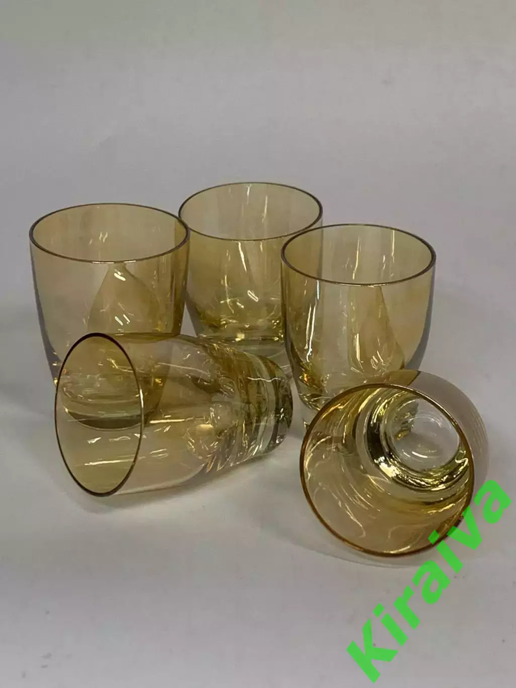 Набор винтажных стопок5 шт шот янтарное стекло Honey Gold Чехословакия 1 Н2919 4